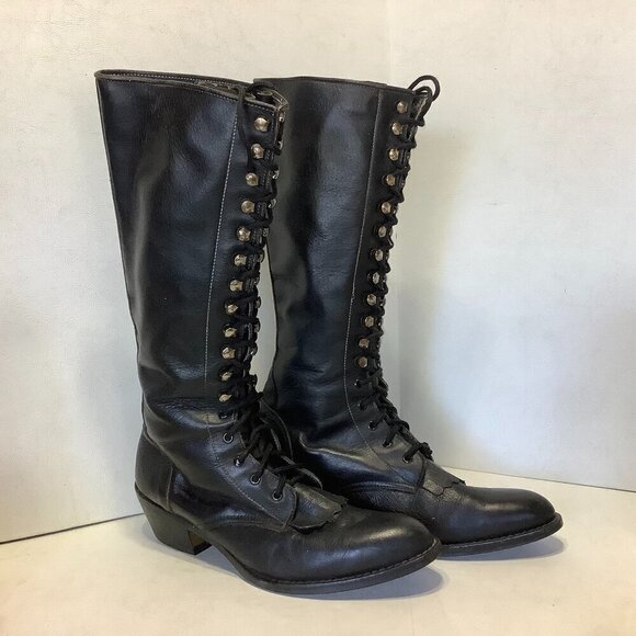 Shoes - Women Vintage Boston Custom Made Shoes Knee High Lace Up Boots NO SIZE See Descr